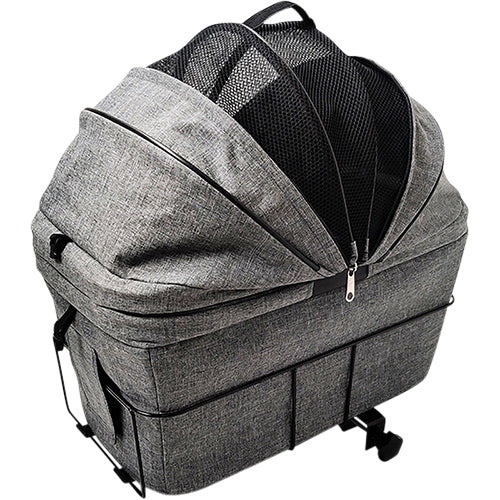 Animal Boulevard Travel Fietsmand &amp; Draagtas Voor Achteraan - Grijs - 32x48x45 cm