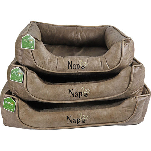 Napzzz Hondenmand Leatherlook Divan Duo Bruin- Verkrijgbaar 3 maten