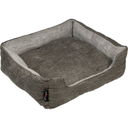 Jack And Vanilla - Canapé Lit pour Chien Cairo - Marron Foncé/Gris - 60x52x18 cm