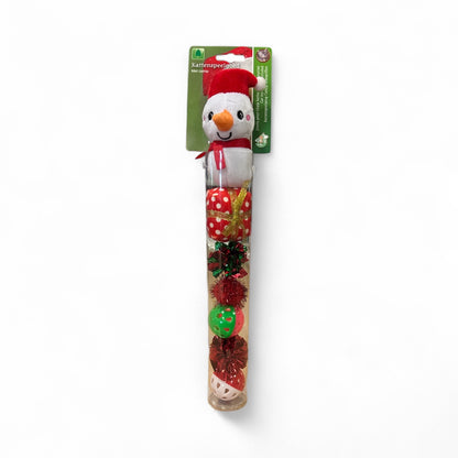 Kerstspeeltjes Voor Katten – Kerstkoker met Pluche &amp; Balletjes - per 1 stuk