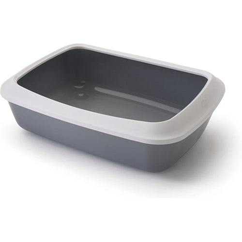 Savic Iriz Offene Katzentoilette mit Rand - Grau/Weiß - 2 Größen