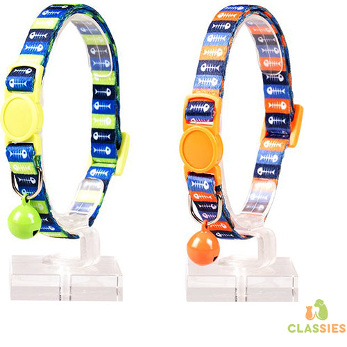 Kattenhalsband Visgraat Nylon 20-30cm / 10mm Gemengde Kleuren - 1st Classies