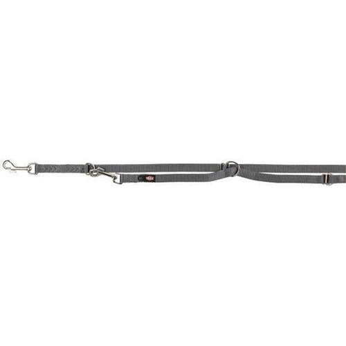 Trixie Hondenriem Premium Verstelbaar Nylon Grafiet Grijs 200 cm - 20 mm Classies