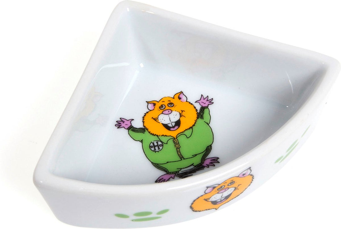 Karlie Voerbak Hoek Opdruk Hamster 9x9 cm Wit assorti