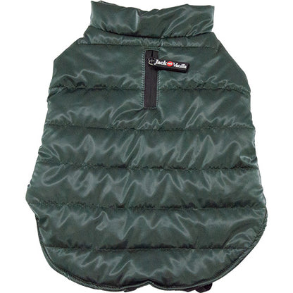 Jack and Vanilla Hondenjas Puffer Groen – Warm, Wasbaar &amp; Met Rits voor Tuigje - Verkrijgbaar in 6 maten