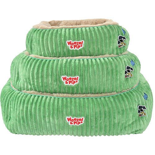Woezel &amp; Pip Hondenmand/ Kattenmand Corduroy Vierkant Divan - Kleur: Roze, Blauw, Groen en Geel - Verkrijgbaar in 3 maten
