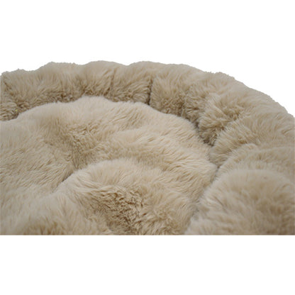 Jack and Vanilla HUSH Rond Hondenkussen/ Kattenkussen Beige - Maat M: 60x60x16 cm