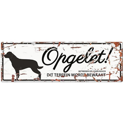D&amp;D Home - Waakbord Rottweiler - Kleur: Wit - 40x14 cm