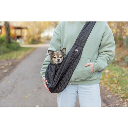 Trixie buikdrager draagtas Mavie met trekkoord - nylon zwart
