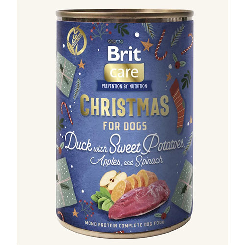 Brit care hond eend met zoete aardappel 400 gr - kersteditie - christmas care