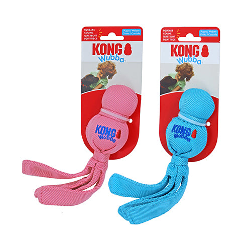 Kong Wubba Puppy  - Assorti Roze of Blauw - 22 cm