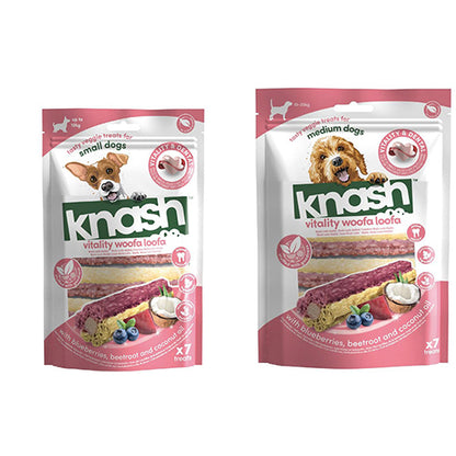Knash Woofa Loofa Vitality met bosbes en rode biet – zak van 7 stuks - S of M