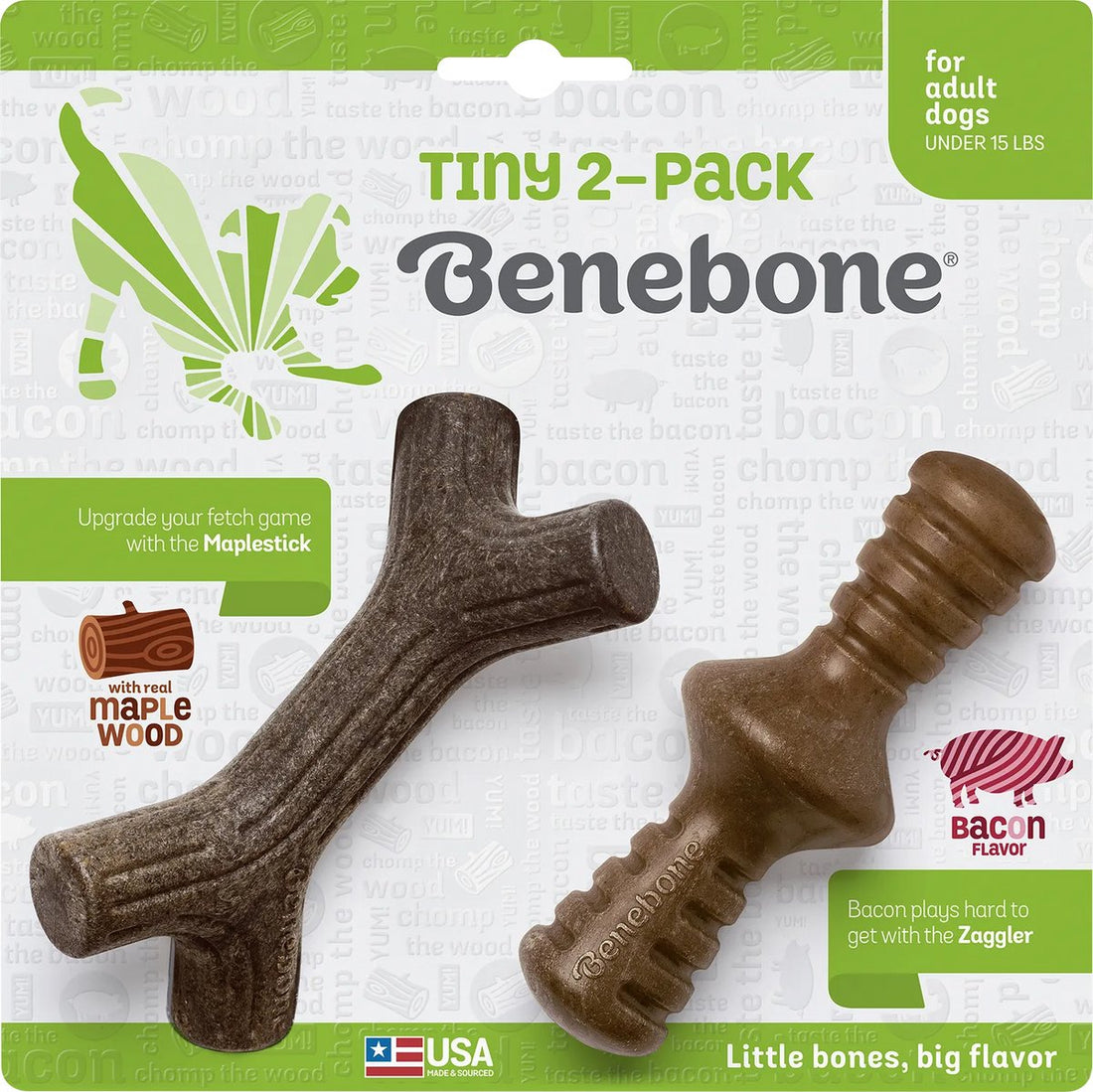 Benebone - Kauwartikelen - Maplestick-zaggler Tiny - Bacon - S