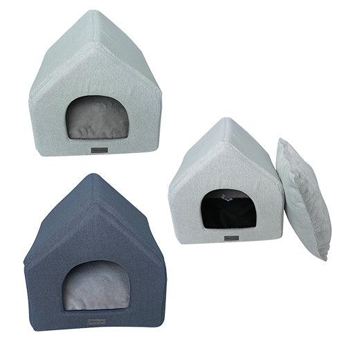 Animal Boulevard Home &amp; Away Honden/ Katten Huis - 46x43x42 cm - Verkrijgbaar in Donkergrijs en Lichtgrijs