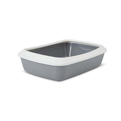 Savic Iriz Open Kattenbak met Rand - Grijs/Wit - 2 maten