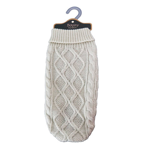 Pull torsadé pour chien Boony beige