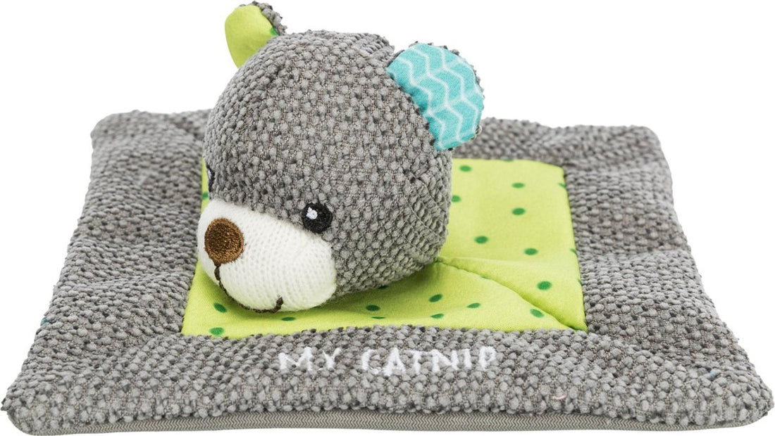 Trixie junior knuffeldoek beer met kattenkruid / catnip 13x13 cm