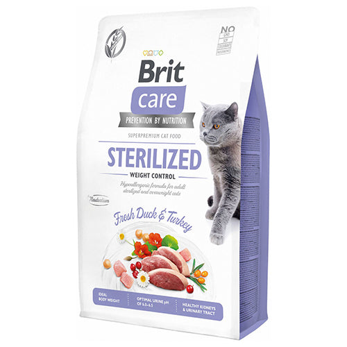 Brit Sterilized Weight Control Eend&amp;Kalkoen - Kattenvoer - 2 kg