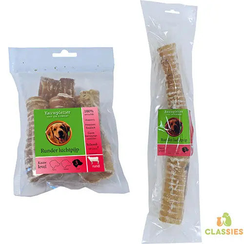 Natuurlijke Snack Rund - Runderluchtpijp verkrijgbaar in 2 maten Classies