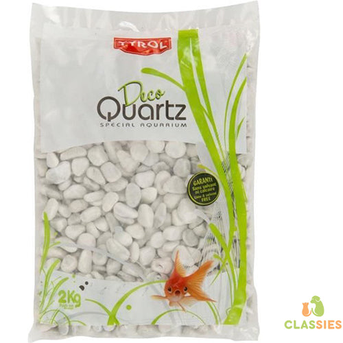 TYROL Gelakt grind voor aquarium  - Wit - zak 2 kg