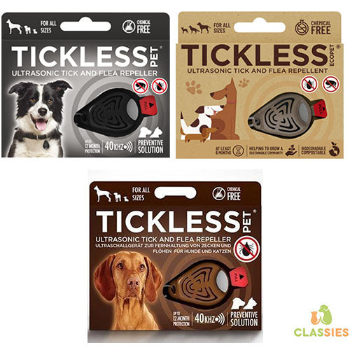 Tickless Ultrasoon Afweermiddel tegen Teken en Vlooien bij Honden - Standaard Versie - Verkrijgbaar in verschillende varianten Classies