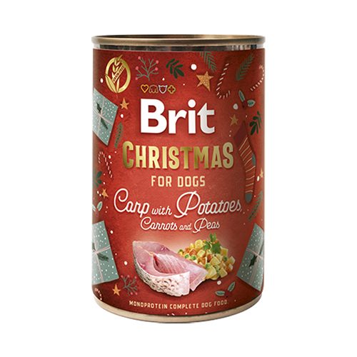 Brit care dog Christmas can Carp 400g - kerstdiner