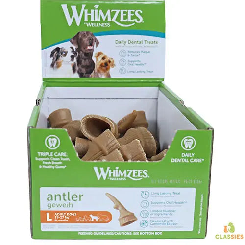 Whimzees Antler in displaydoos Classies