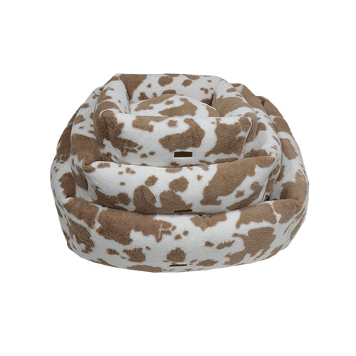 Animal Boulevard Cow Plush Hondenmand – Super zachte Mand met Uitneembaar Kussen en Anti-Slip Bodem - Verkrijgbaar in 3 maten