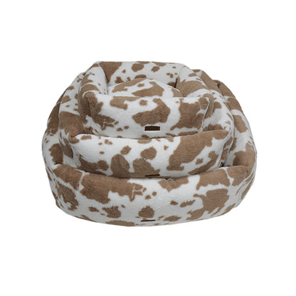 Animal Boulevard Cow Plush Hondenmand – Super zachte Mand met Uitneembaar Kussen en Anti-Slip Bodem - Verkrijgbaar in 3 maten