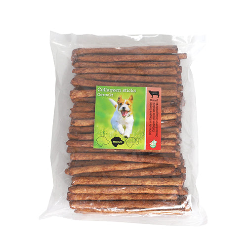 Boon kauwstaaf collageen gerookt 9mm 13cm zak 100 stuks