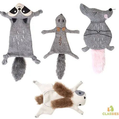 Jack and Vanilla Forest Fluff speelgoed - Eekhoorn - Konijn - rat - wasbeer - 35 - 40 cm Classies