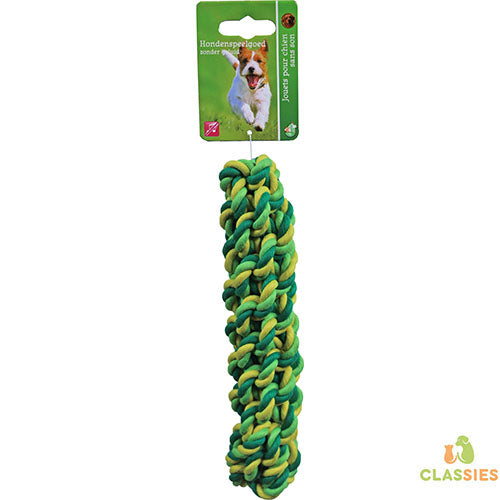 Boon Hondenspeelgoed Touwstick uit Katoen - Groen/Geel 22 cm
