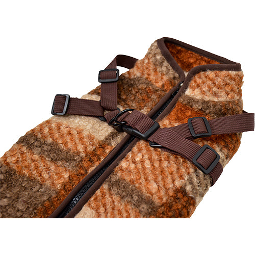 Jack and Vanilla Dogwalk Jacket Tartan - Hondenjas met Verstelbaar Harnas - Groen of Bruin - Verkrijgbaar in 7 maten