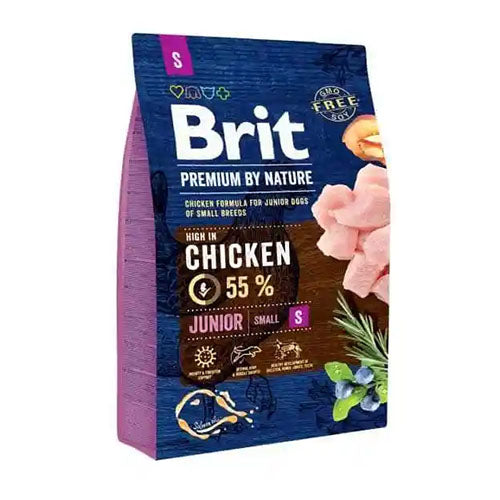 Brit Premium By Nature Junior S - Volledig Hondenvoer Voor Jonge Honden (1-12 maanden) van Kleine Rassen (1-10 kg) - 3 kg