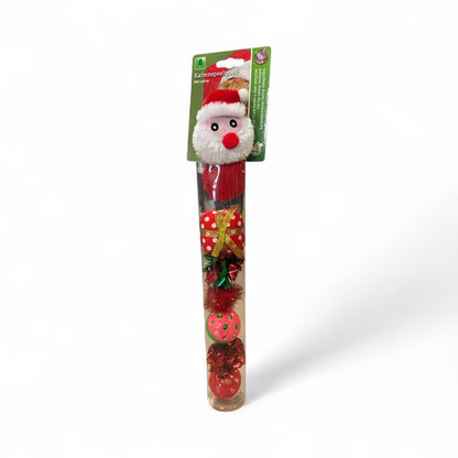 Kerstspeeltjes Voor Katten – Kerstkoker met Pluche &amp; Balletjes - per 1 stuk