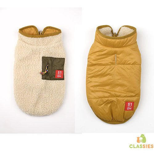 51 Degrees North Jules Coat 2 in 1 Hondenjas - Beige/Oker Geel - Ruglengte: 40 cm