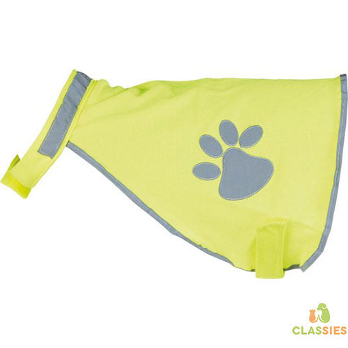 Veste de sécurité pour chien Trixie - Jaune fluo réfléchissant - Taille S - Tour de cou : 28-42 cm - Circonférence abdominale : 39-50 cm