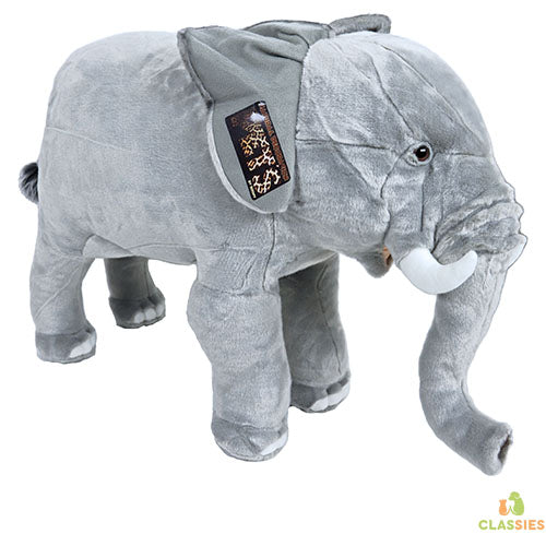 Boony Natural Decoration olifant pluche staand, 75 cm. Classies