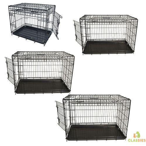 Boony bench draadkooi zwart 2 deurs - met schuifdeur Classies