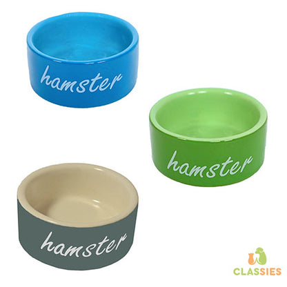 Boony hamster eetbak steen - groen - blauw - grijs - 8 cm