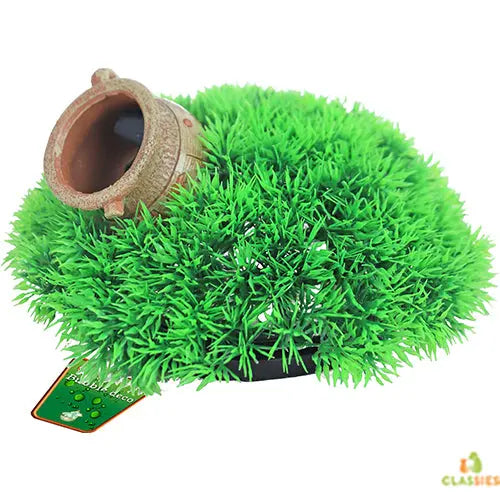 Boon Aqua Deco Ornament bubbel - Green Moss Plant en Pot met Uitstromer - 21×21x9,5 cm Classies