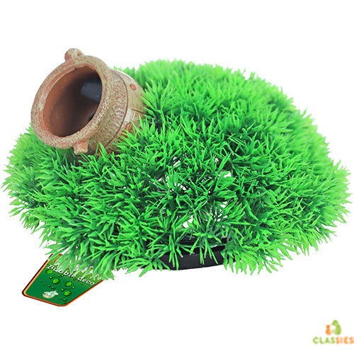 Boon Aqua Deco Ornament bubble - Plante de mousse verte et pot avec fleur - 21×21x9,5 cm