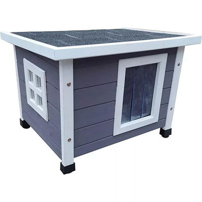 Kattenhuis Grijs/Wit XL: 68,5 × 54 × 51,5 cm — Ingang: 20 × 30 cm