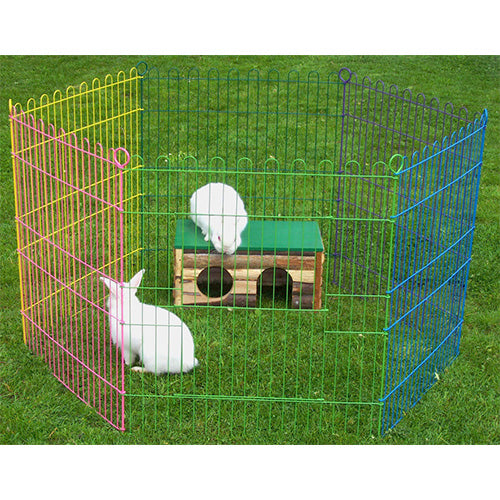 Konijnenren/ Cavia Ren - Draadren 6 delig Multicolor - 6 panelen van 67×60 cm