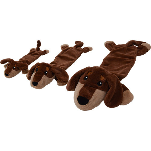 Animal Boulevard Classic Hondenspeelgoed - Woofles Knuffel Flattie Teckel met Crunchy - Verkrijgbaar in 3 maten