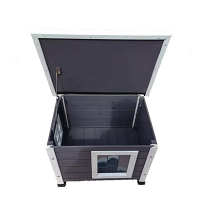 Kattenhuis Grijs/Wit XL: 68,5 × 54 × 51,5 cm — Ingang: 20 × 30 cm