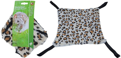 Hangmat voor knaagdieren - pluche luipaard print - Afmeting: 35 cm.