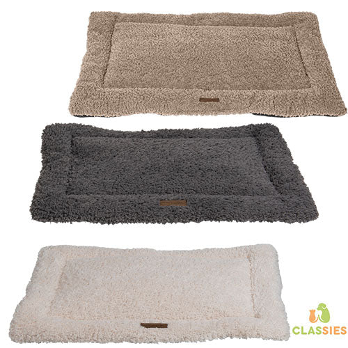 Animal Boulevard Curl Plush Benchkussen Beige, Wit of Grijs - Verkrijgbaar in 5 maten