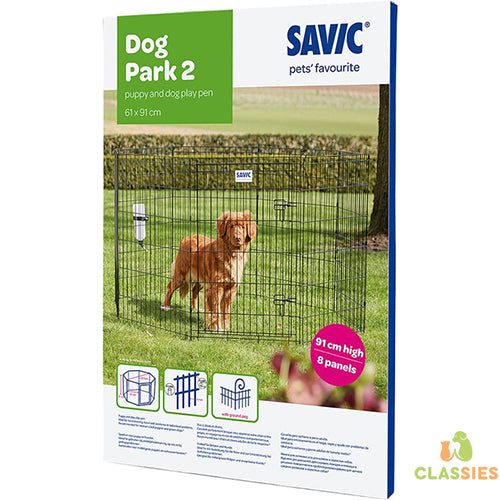 Savic hondenren dog park zwart - 3 maten