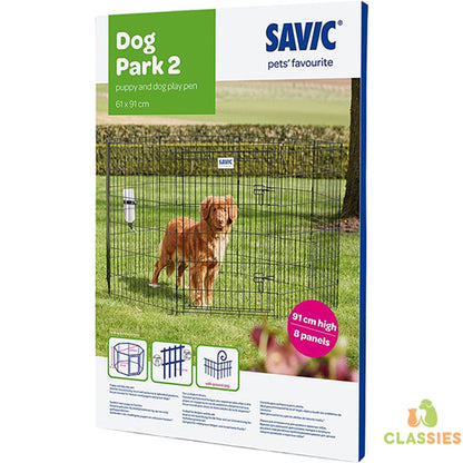 Savic hondenren dog park zwart - 3 maten